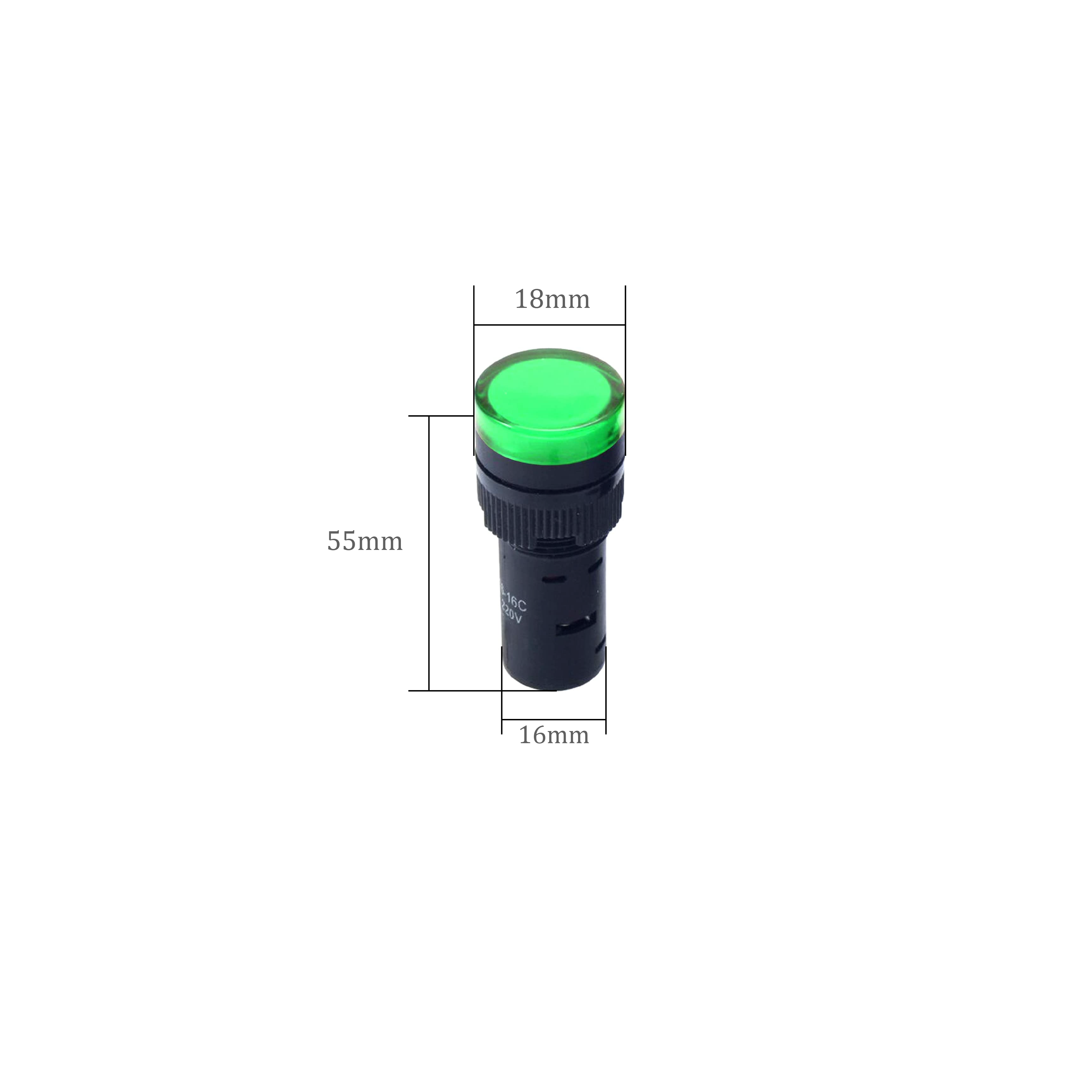Green Indicator 220V AC (16mm)