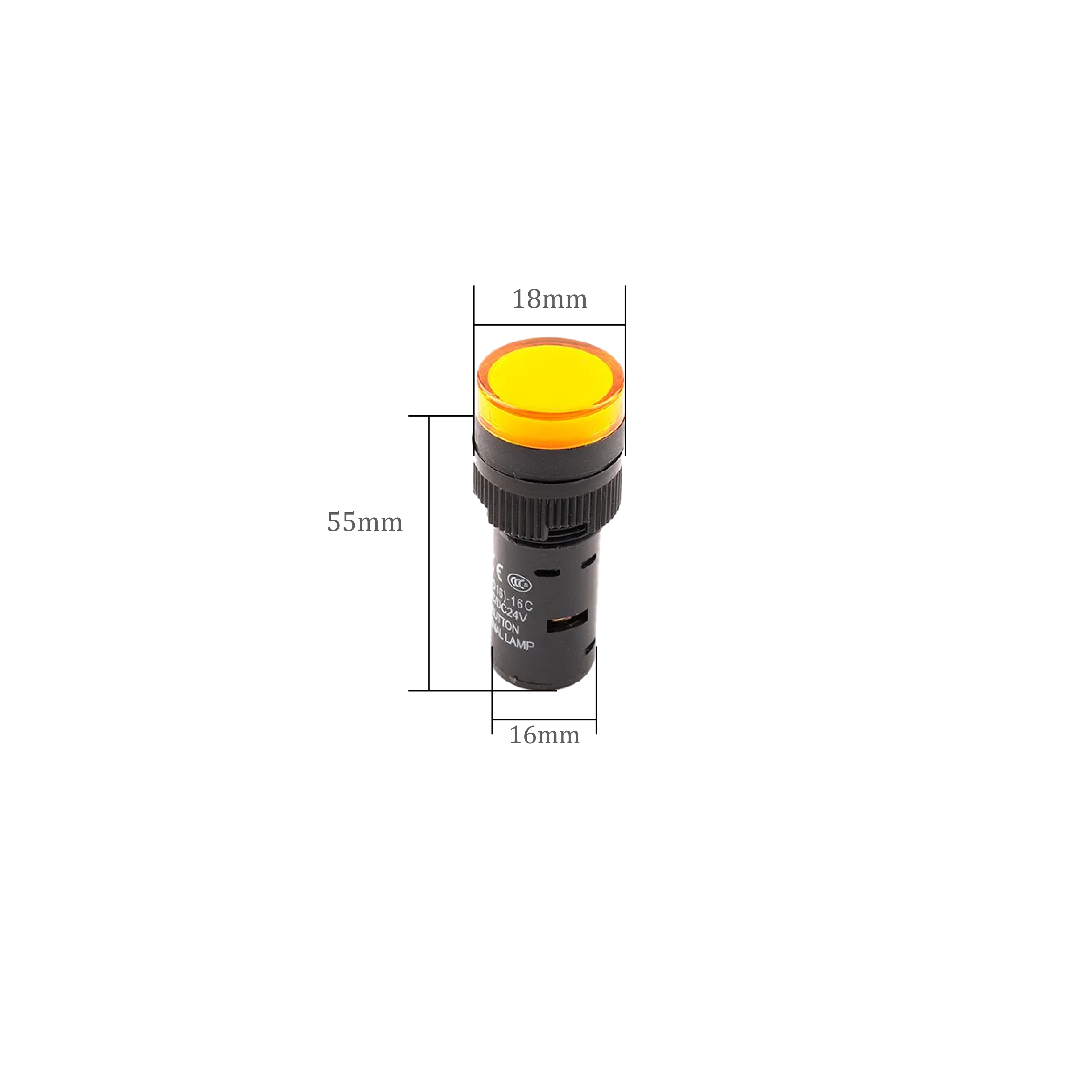 Yellow Indicator 220V AC (16mm)